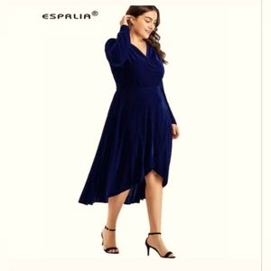 Esprlia Navy Wrap Dress